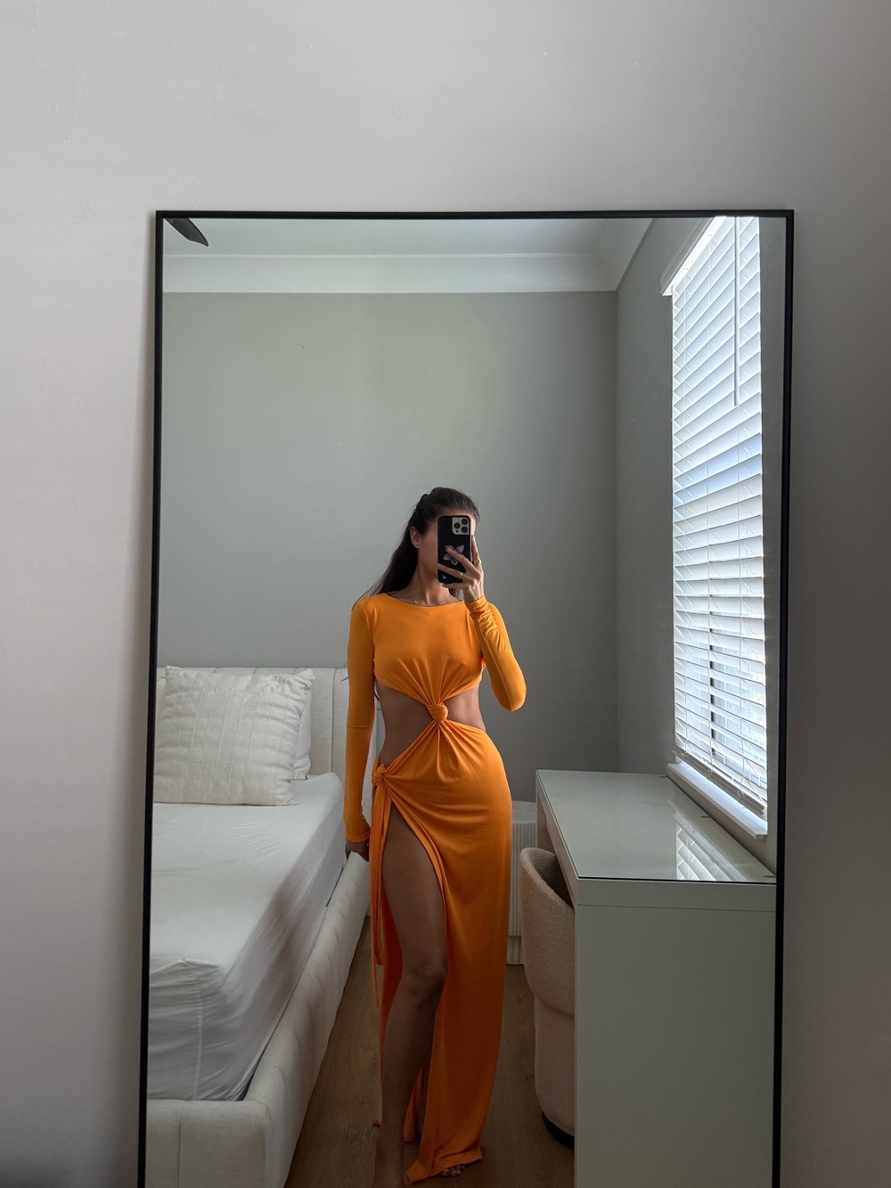 Meshki kiandra Orange Cut-Out Maxi Dress